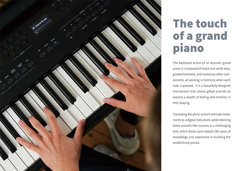 Kawai ES520 digital piano portabel dengan 88 tuts responsif dan kualitas suara premium - Allegro piano