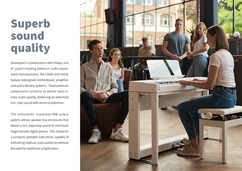 Kawai ES520 digital piano untuk studio dan live performance dengan konektivitas lengkap - Allegro piano