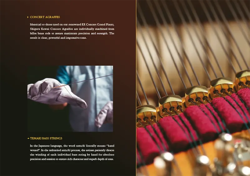 Grand piano Shigeru Kawai SK-EX dengan mekanik ABS‑Carbon responsif dan resonansi kayu spruce premium - Allegro piano