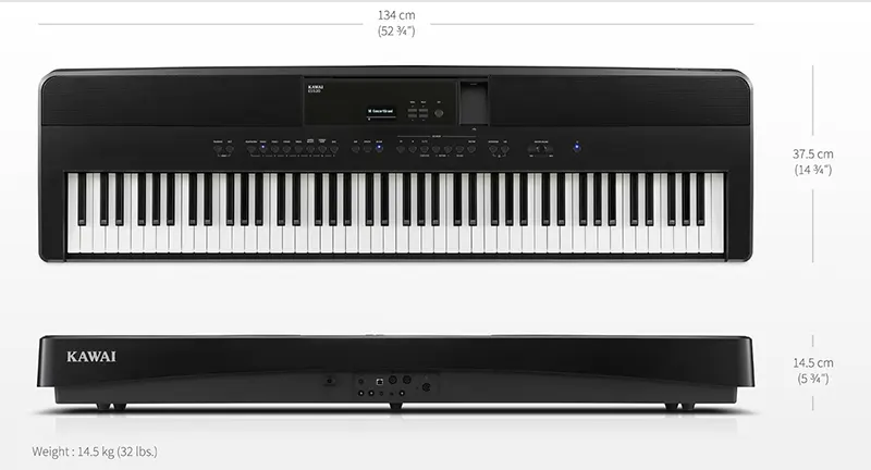 Keyboard Kawai ES520 dengan teknologi respons tuts alami dan fitur Bluetooth Audio/MIDI - Allegro piano