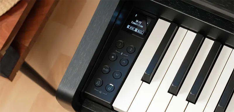 Panel kontrol dan layar OLED pada Kawai CA401 - Allegro piano