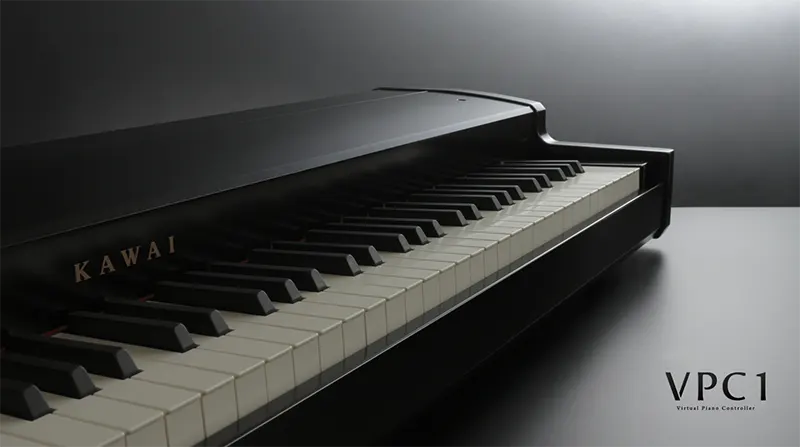 Kawai VPC, keyboard controller premium dengan aksi tuts kayu yang responsif, dirancang untuk pianis dan produser musik digital, tersedia di Allegro Piano.