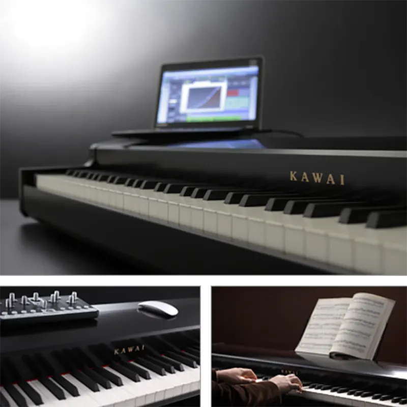 Kawai VPC, keyboard controller premium dengan aksi tuts kayu yang responsif, dirancang untuk pianis dan produser musik digital, tersedia di Allegro Piano.