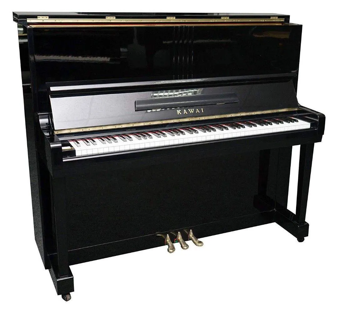 Piano Upright Kawai KU3B warna ebony polished di showroom Allegro Piano