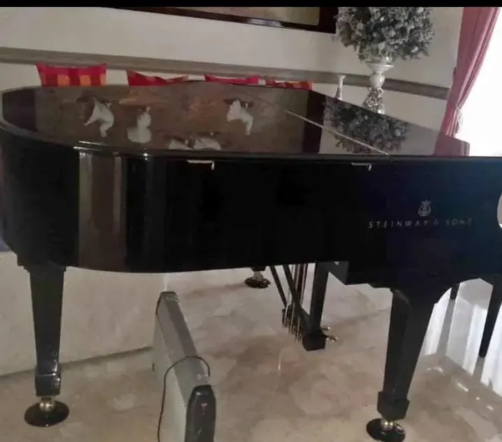 Piano baby grand Steinway & Sons Model S 1992 warna hitam glossy dengan desain compact elegan | Allegro Piano